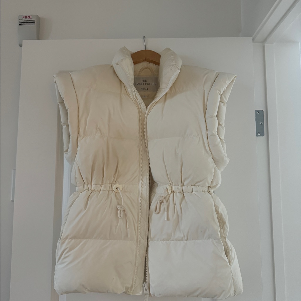 Aritzia Chalet Cream Puffer Vest